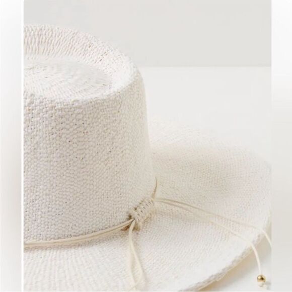 🆕 Free People Monte Carlo Wide Brim Straw Hat / White - Picture 8 of 12